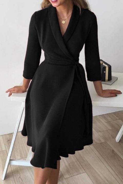 Eleganta kleita  3/4 piedurknēm ''Imogena'', melna