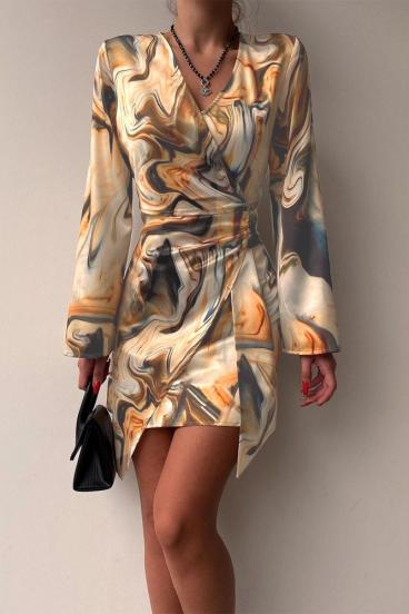 Eleganta minikleita ar modernu apdruku ''Ninella'', bēša