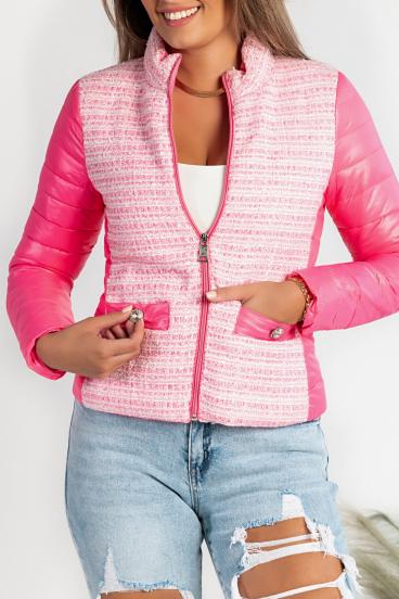 Īsa stepēta jaka ar dekoratīvām detaļām ''Juara'', rozā