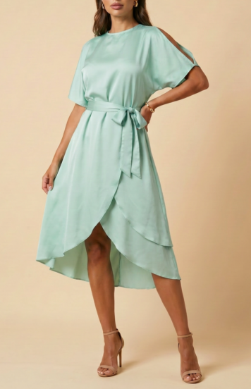 Eleganta midi kleita ''Thiena'', mint krāsā