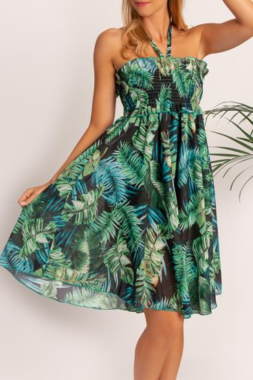 Eleganta mini kleita ar apdruku ''Crissola'', zaļa