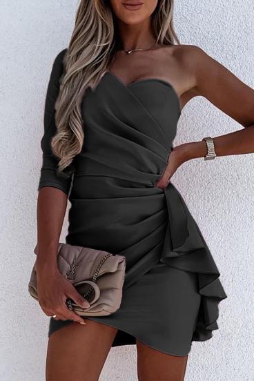 Eleganta mini kleita ar volāniem ''Ricaletta'', melna