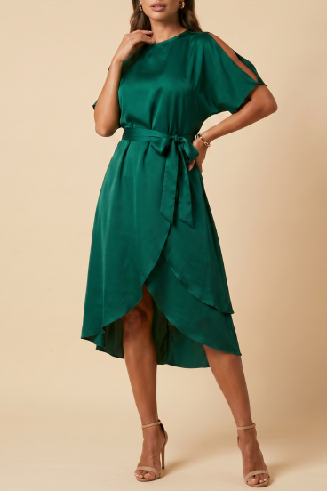 Eleganta midi kleita ''Thiena'', zaļa