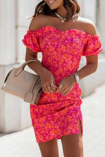 Eleganta mini kleita ar apdruku ''Corvetta'', oranža