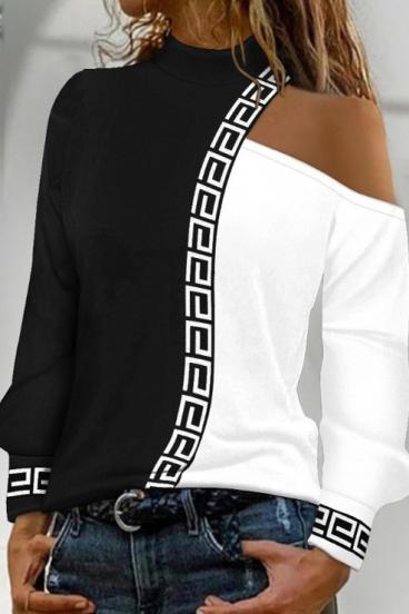 Krekls ar ģeometrisku apdruku ''Nelyna'', melnbalts