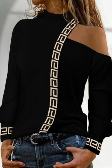 Krekls ar ģeometrisku apdruku ''Nelyna'', melns