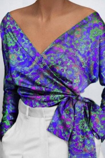 Eleganta blūze ar apdruku ''Roveretta'', violeta