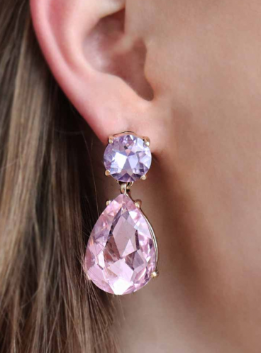 Eleganti karājoši auskari, ART358, rozā
