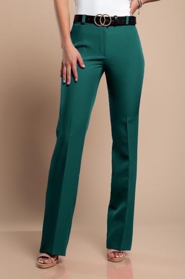 Elegantas garās bikses ar taisnu piegriezumu, zaļas