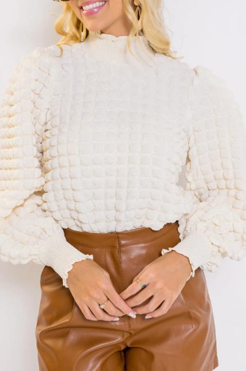 Teksturēts džemperis, balts