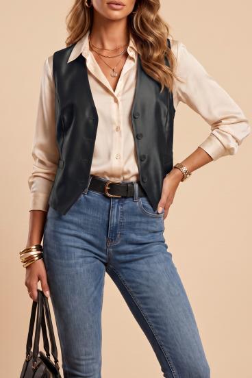Eleganta veste ar pogām, pelēka