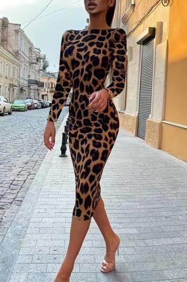 Leoparda raksta midi kleita, leoparda