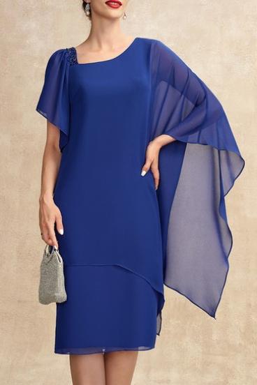 Eleganta midi kleita ar spīdumiem, zila
