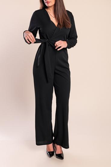 Elegants kombinezons ar garām piedurknēm, melns