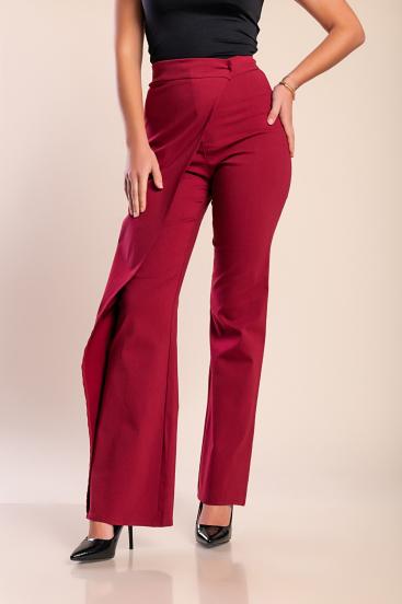 Elegantas bikses ar volāniem, bordo