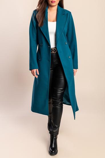 Elegants garš mētelis ar pogām, benzīns