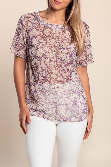 Blūze ar īsām piedurknēm, violeta