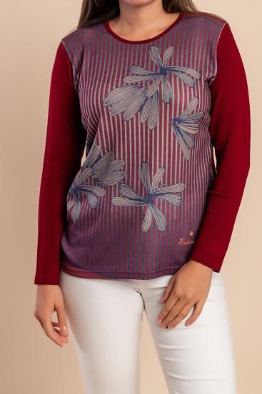 Drukāts tops, bordo