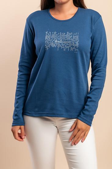 Kokvilnas garroku tops, zils