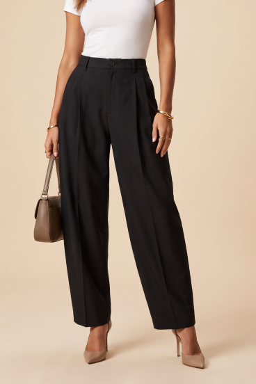 Eleganti bikses "Tailored Barrel", melnas